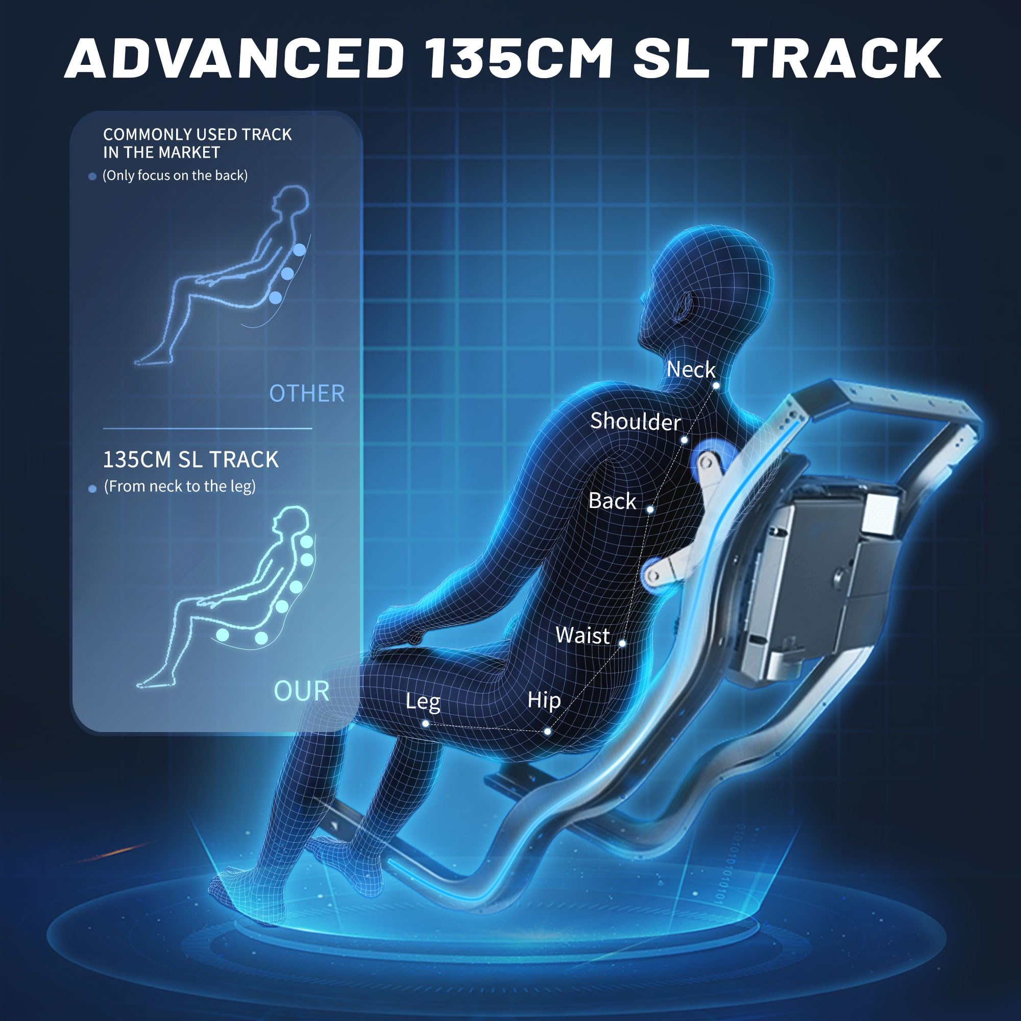 HealthRelife Full Body Massage Chair Intelligent Massage Chair Zero Gravity 3D Massage Hands with SL Track Relaxing Chair Bluetooth Speaker , Brown