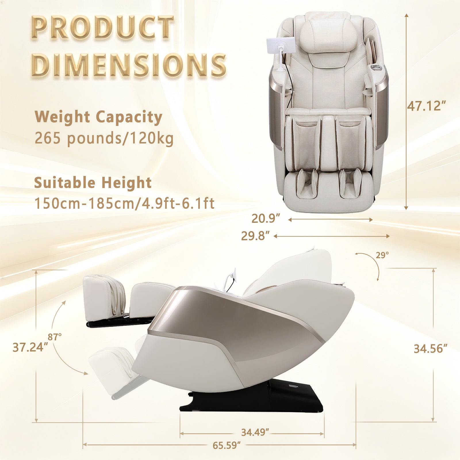 4D Full Body Massage Chair Zero Gravity,Smart Pressure-Sensing, SL-Track from Neck to Feet,18 Auto Modes,4 Massage Techniques,24 Airbags Full-Body Compression,Lumbar Heat&Foot Roller Scraper(Beige)