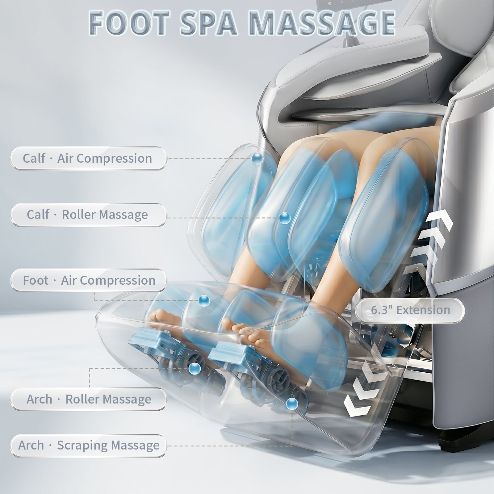 4D Full Body Massage Chair Zero Gravity,Smart Pressure-Sensing, SL-Track from Neck to Feet,18 Auto Modes,4 Massage Techniques, 24 Airbags Full-Body Compression,Lumbar Heat&Foot Roller Scraper(Grey)