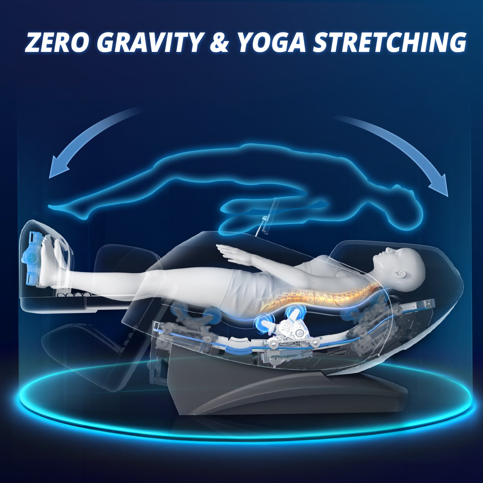 HealthRelife 4D Massage Chair Full Body Zero Gravity Recliner - 55“ SL-Track,15 Auto Modes,11 Massage Technique,40 Airbags Massage,with Yoga Stretch,APP Control,Shiatsu Foot Massage(Black)